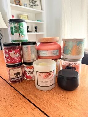 Bath & Body Works Pink & Green Assorted Jar Candles Collection